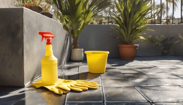 Combien de temps laisser agir l’eau de javel sur votre terrasse